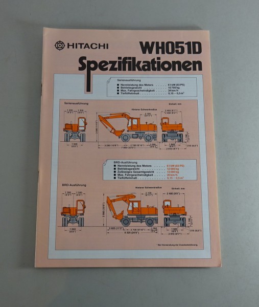 Prospekt / Broschüre Hitachi Spezifikationen WH051D Stand 04/1982