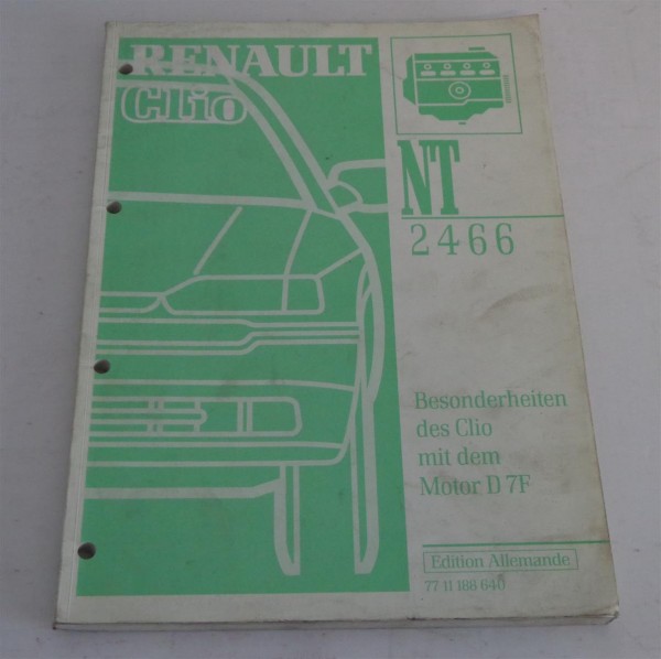 Werkstatthandbuch Renault Clio mit Motor D7F, Ausgabe 1996