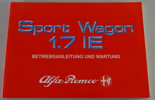 Betriebsanleitung / Handbuch Alfa Romeo 33 Sport Wagon 1.7 IE + 4x4 Stand 7/1990