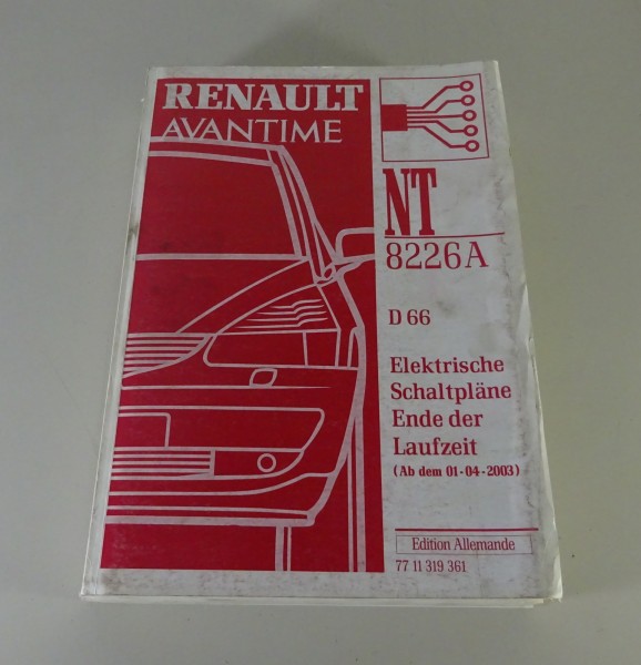 Werkstatthandbuch Elektrik / Elektrische Schaltpläne Renault Avantime 04/2003