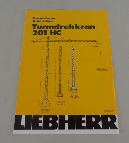 Datenblatt / Technische Beschreibung Liebherr Turmdrehkran 201 HC von 03/1990