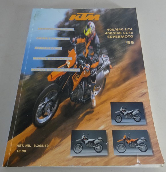 Betriebsanleitung / Handbuch KTM 400 / 640 LC4 Stand 1998