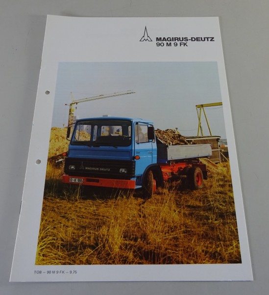 Prospekt Magirus-Deutz LKW 90 M 9 FK Frontlenker Pritsche Stand 09/1975