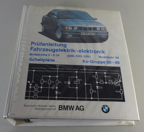 Werkstatthandbuch Elektrik / Schaltpläne BMW 5er E34 Modelljahr ab 1988