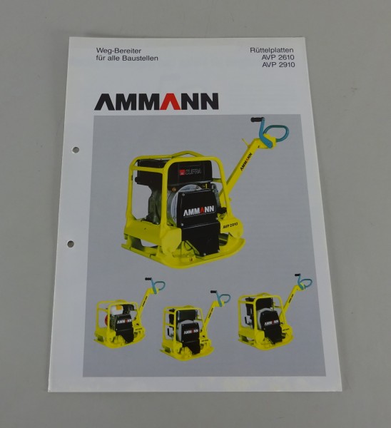 Prospekt / Broschüre Ammann Rüttelplatten AVP 2610 / 2910