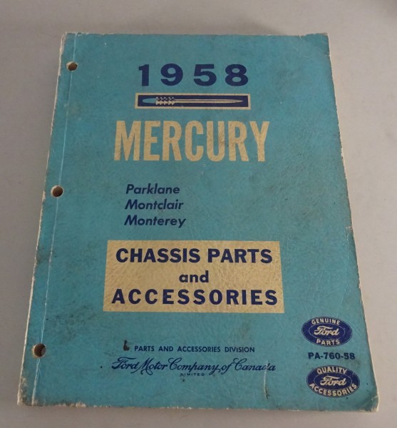 Workshop manual Ford Mercury Monterey / Montclair / Park Lane / Wagons from 1958