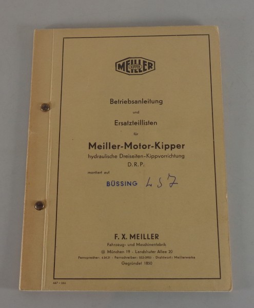 Betriebsanleitung + Teilekatalog Meiller Motor Kipper Kippvorrichtung DRP