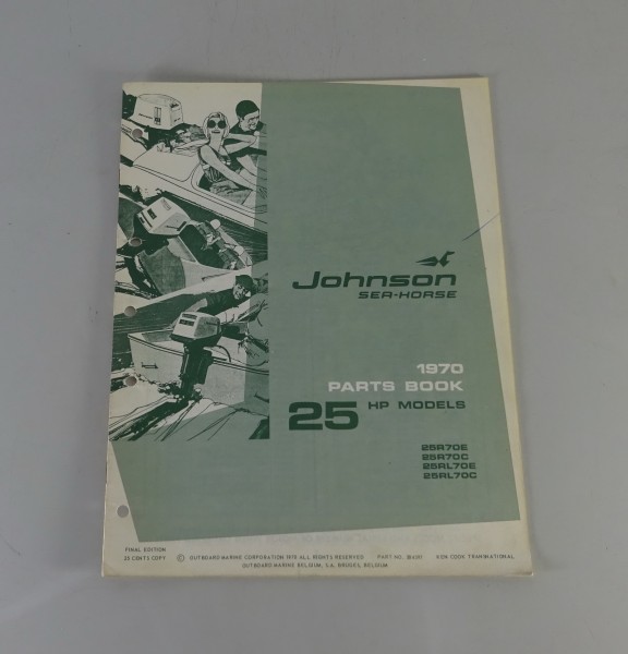 Teilekatalog OMC Johnson Outboards 25 PS Models Stand 1970