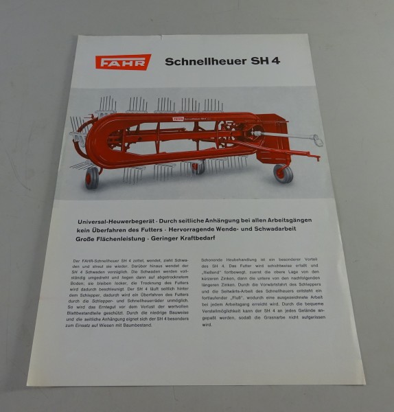 Prospekt / Prospektblatt Fahr Schnellheuer SH 4 Stand 11/1965