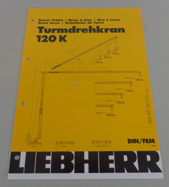 Datenblatt / Technische Beschreibung Liebherr Turmdrehkran 120 K von 03/2001