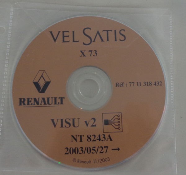 Elektrische Schaltpläne auf CD Renault Vel Satis X73 Modelljahr ab 05/2003