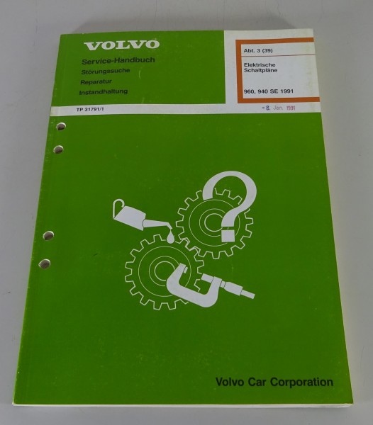 Werkstatthandbuch Elektrik / Elektrische Schaltpläne Volvo 940 / 960 Stand 1991