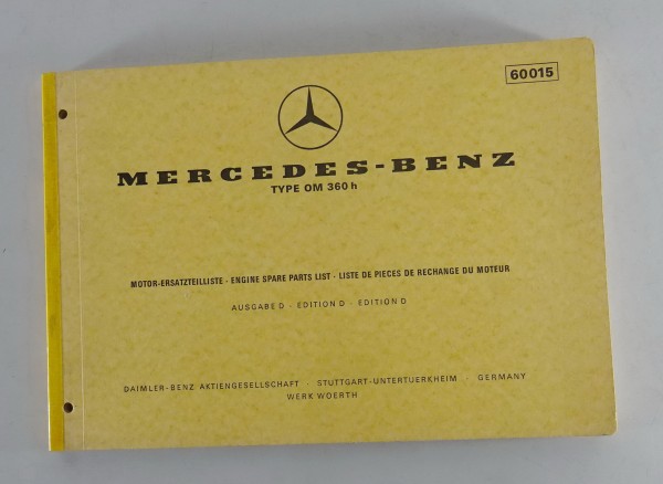 Teilekatalog Mercedes Benz OM 360 h, Ausgabe D, Stand 05/1973