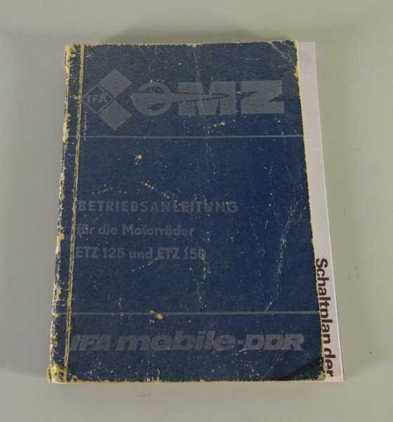 Betriebsanleitung / Handbuch MZ - Motorräder ETZ 125 / ETZ 150 Stand 09/1984