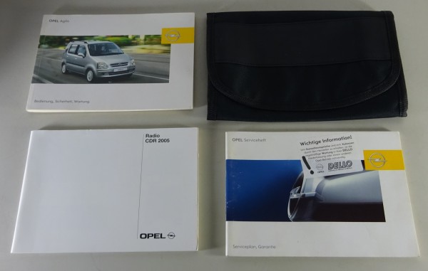 Bordmappe mit Betriebsanleitung Opel Agila Stand 08/2003