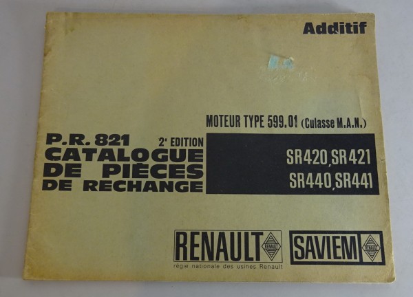 Teilekatalog / Ersatzteilkatalog Renault Saviem Motor 599.01 Stand 12/1966