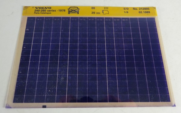 Microfich Teilekatalog Volvo Serie 240 - 260 von 1975 - 1978 Stand 02/1989