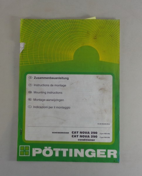 Werkstatthandbuch/ Montageanleitung Pöttinger Scheibenmähwerk CAT NOVA 290