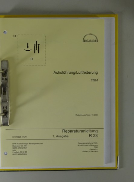 Werkstatthandbuch MAN Achsführung / Luftfederung TGM Stand 10/2006