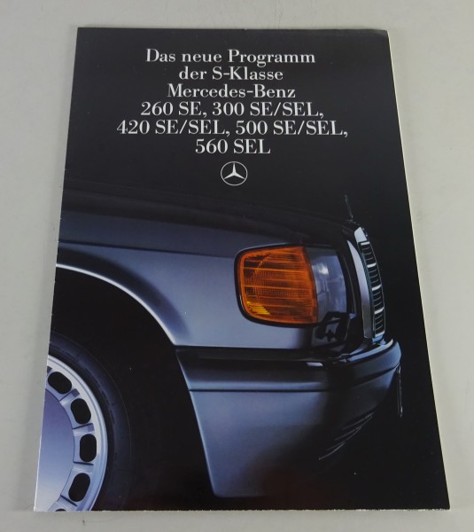 Prospekt / Poster Mercedes-Benz S-Klasse W126 260 SE - 560 SEL Stand 08/1985