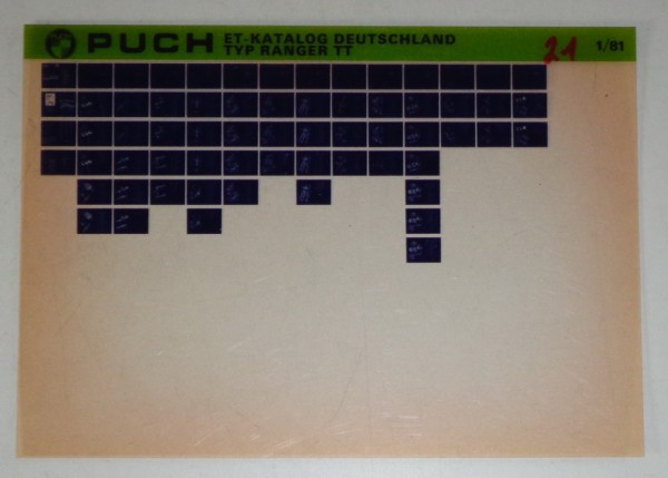 Microfich Ersatzteilkatalog Puch Ranger TT Stand 01/81