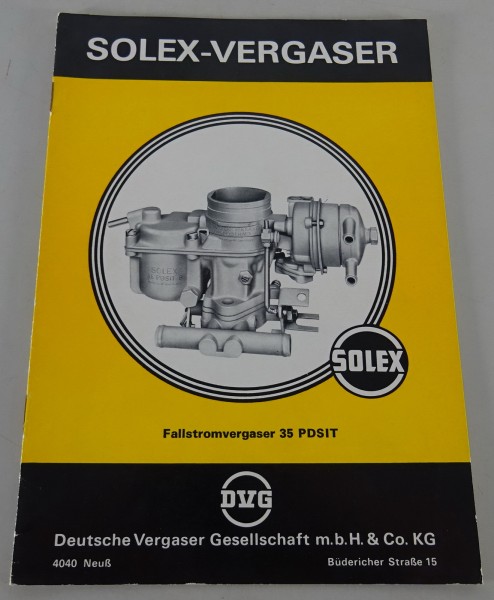 Handbuch Solex Fallstromvergaser 35 PDSIT Stand 07/1968