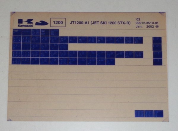 Microfich Ersatzteilkatalog Kawasaki Jet Ski STX-R Typ JT 1200 A1 Stand 01/02