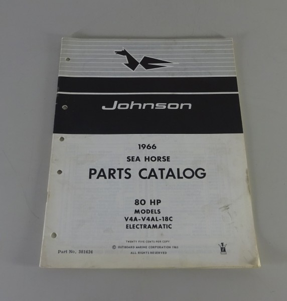 Teilekatalog OMC Johnson Outboards / Außenborder 80 PS Models Stand 1966