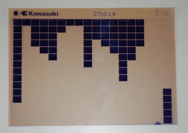 Microfich Ersatzteilkatalog Kawasaki Z 750 L4 Model 1984 Stand 12/83