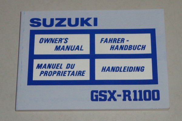 Betriebsanleitung / Handbuch Suzuki Motorrad GSX-R 1100 Stand 10/1988