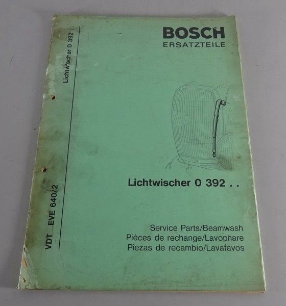 Teilekatalog Bosch Lichtwischer 0 392.. Stand 03/1973