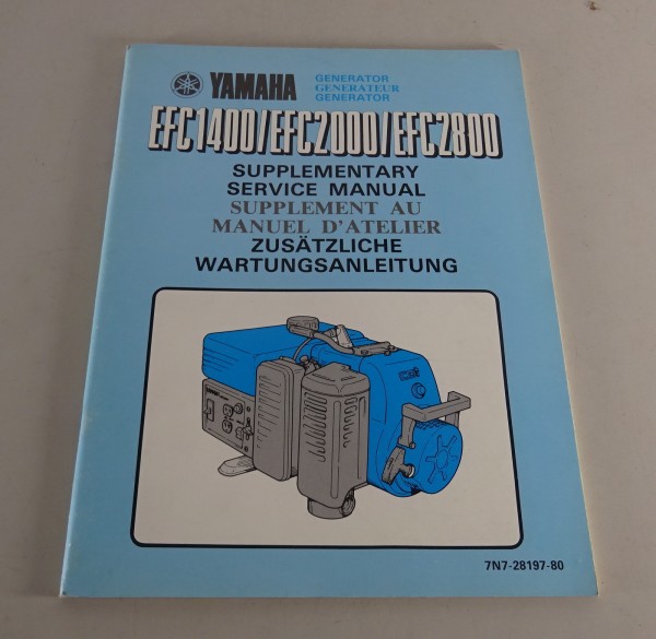 Wartungsanleitung Nachtrag Yamaha Generator EFC 1400 / 2000 / 2800 Stand 04/1981