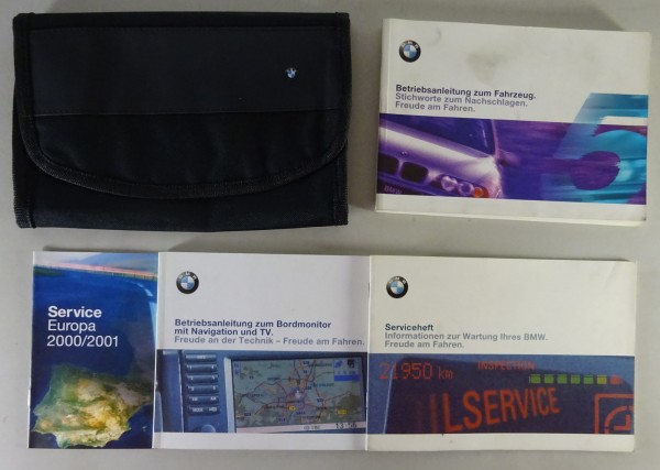 Bordmappe + Betriebsanleitung BMW 5er E39 520i/d 523i 528i 535i 530d...v.08/2000