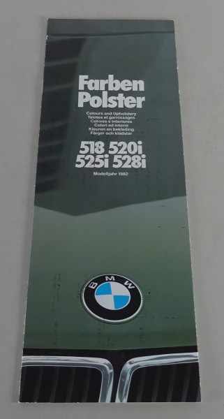 Prospekt Farben & Polster BMW 5er E28 Modelljahr 1982 Stand 01/1982