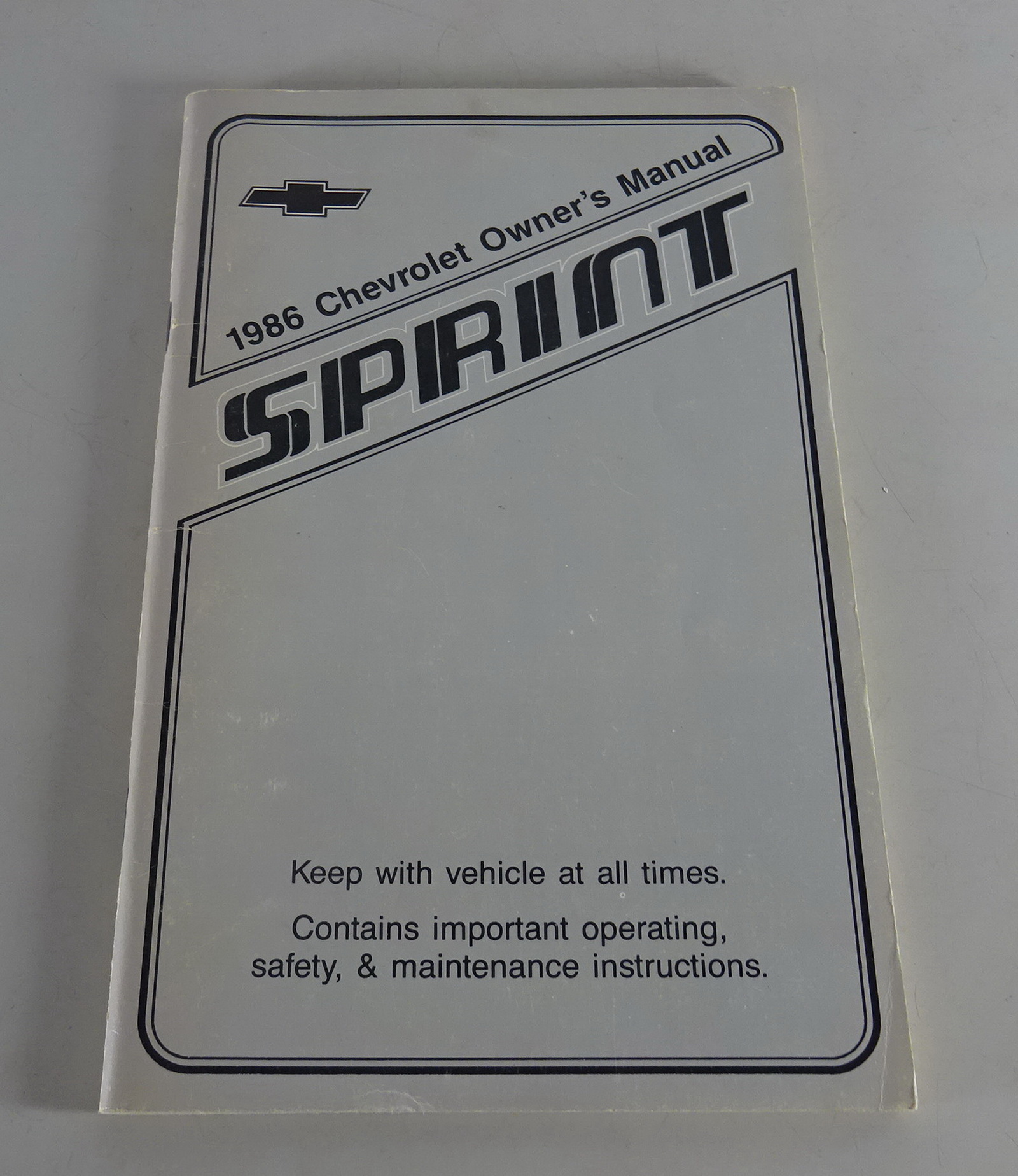 Owner´s Manual / Handbook Chevrolet Sprint Stand 1986 | PK-Buch