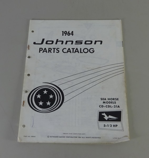 Teilekatalog OMC Johnson Outboards 5-1 / 2 PS Models Stand 1964