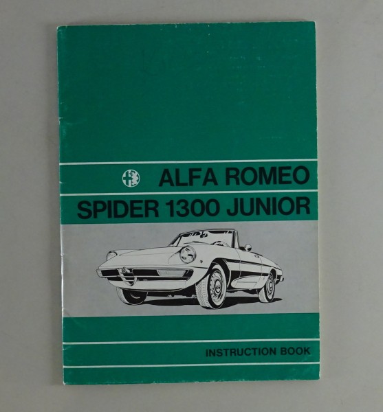 Betriebsanleitung Alfa Romeo Spider 1300 Junior Fastback von 09/1971