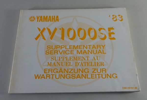 Nachtrag für Werkstatthandbuch Yamaha XV 1000 SE Stand 1983