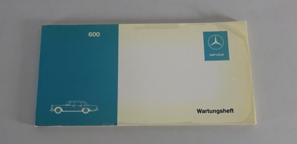 Scheckheft / Wartungsheft Mercedes-Benz W100 600 blanko Stand 09/1971