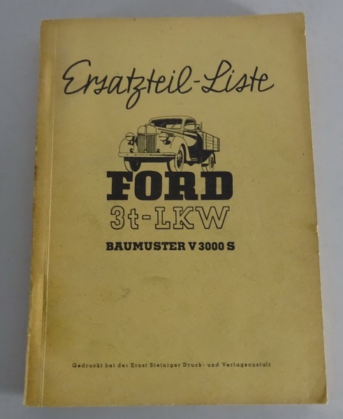 Teilekatalog / Ersatzteilkatalog Ford 3t LKW baumuster V3000S Stand 03/1943