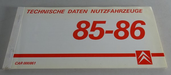 Tabellenbuch Citroen C 35 / C 25 Stand 1985-1986