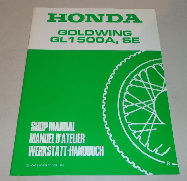 Werkstatthandbuch Ergänzung Workshop Manual Supplement No (R) Honda Goldwing GL 1500 A SE Stand 1993