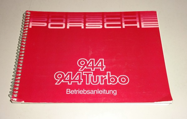 Betriebsanleitung / Handbuch Porsche 944 / 944 Turbo Modelljahr 1986 Original