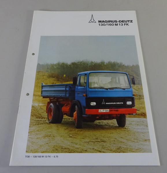 Prospekt Magirus-Deutz LKW 130/160 M 13 FK Frontlenker Pritsche Stand 06/1975