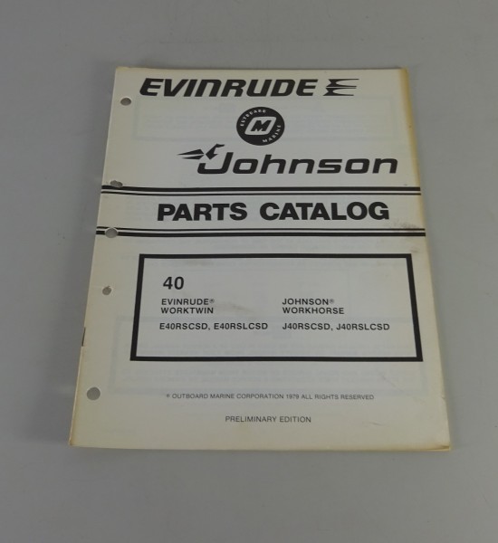 Teilekatalog OMC Evinrude Johnson Outboards 40 PS Models von 1979