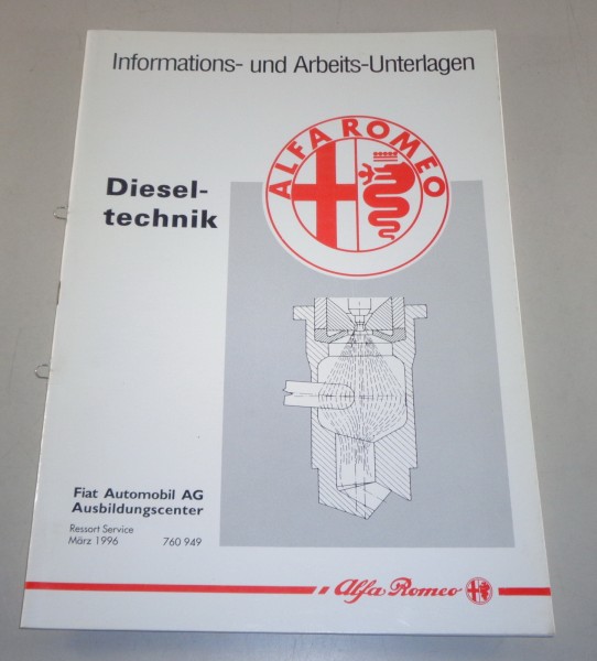 Schulungsunterlage Technische Information Alfa Romeo Dieseltechnik Stand 3/1996