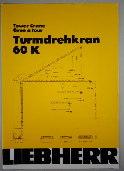 Datenblatt / Data sheet Liebherr Turmdrehkran 60 K Stand 09/1981
