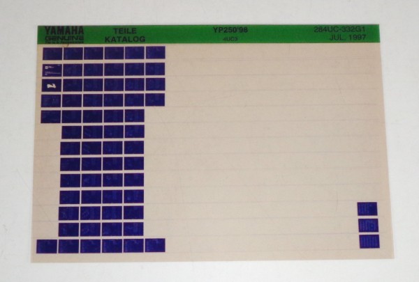 Microfich Parts Catalogue / Ersatzteilkatalog Yamaha YP 250 '98 Stand 07/97