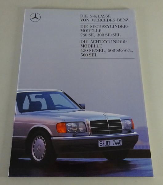 Prospekt / Broschüre Mercedes-Benz S-Klasse W126 260 SE - 560 SEL von 08/1987