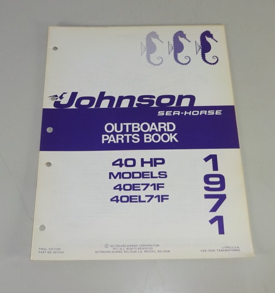 Teilekatalog OMC Johnson Outboards 40 PS Models Stand 1971